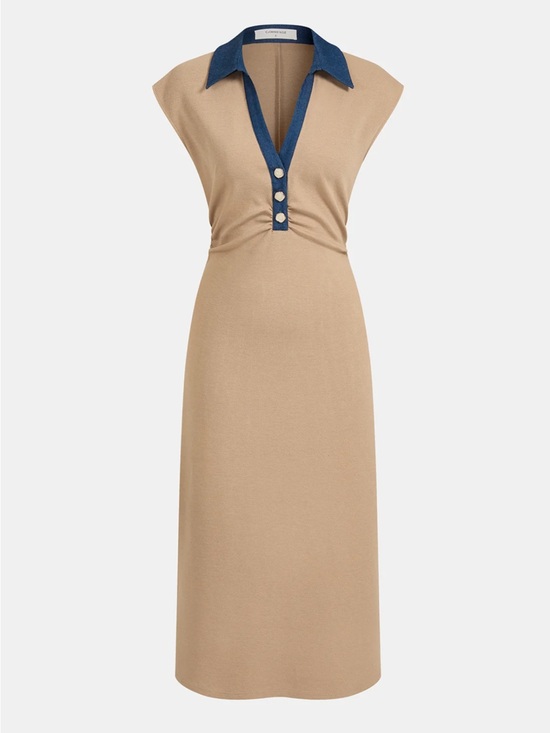 Commense Dresses & Skirts - Commense Denim Collar Sleeveless Maxi Dress Size Medium NWT